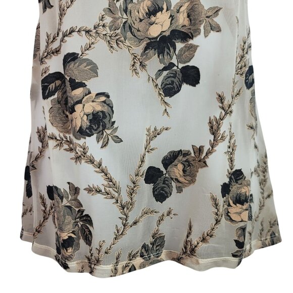 Victoria's Secret Floral Chemise Gray Sheer Large Strap Scoop Vintage USA 1999 - Picture 3 of 7